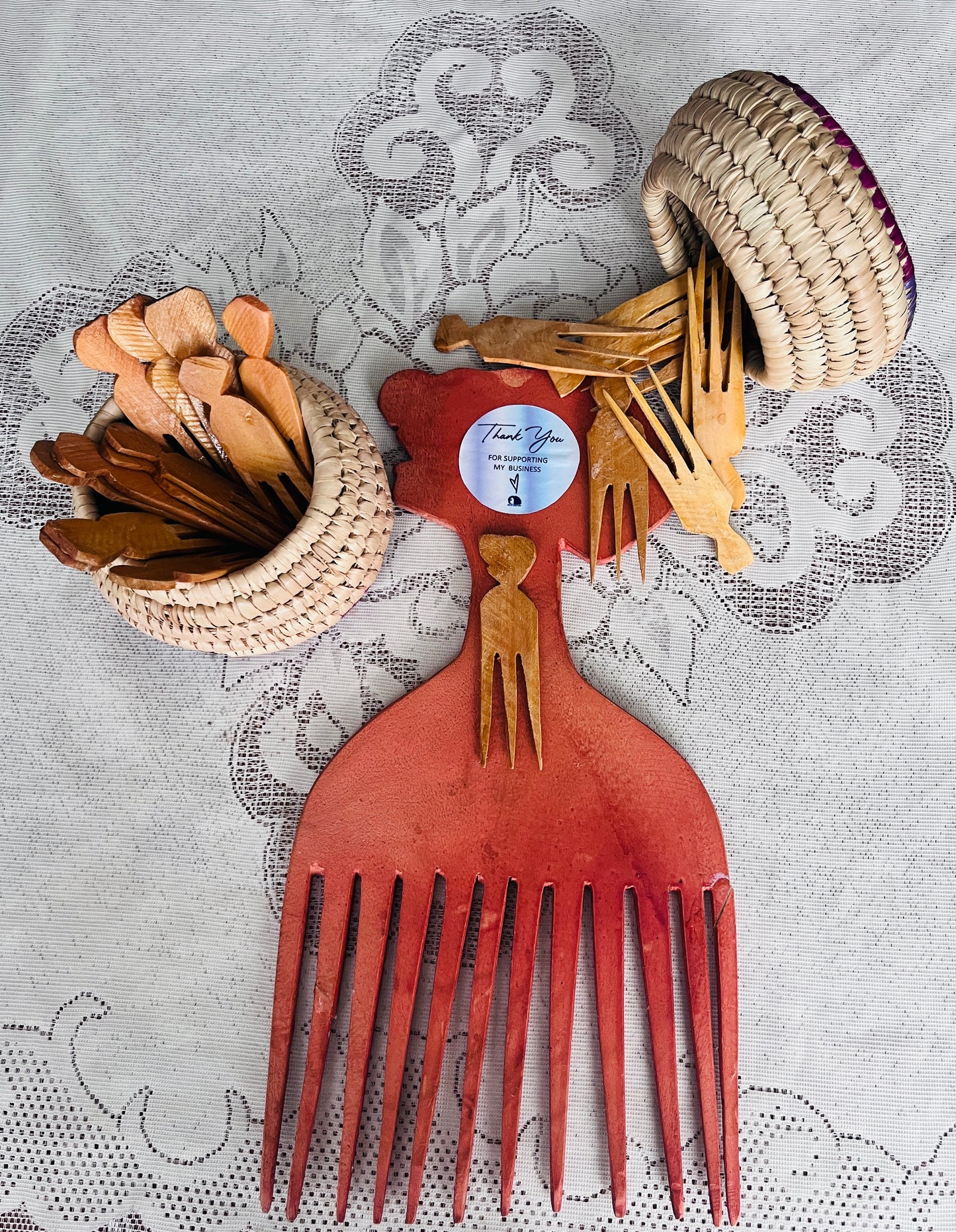 Ilarun African Three Tail Afro Parting Comb