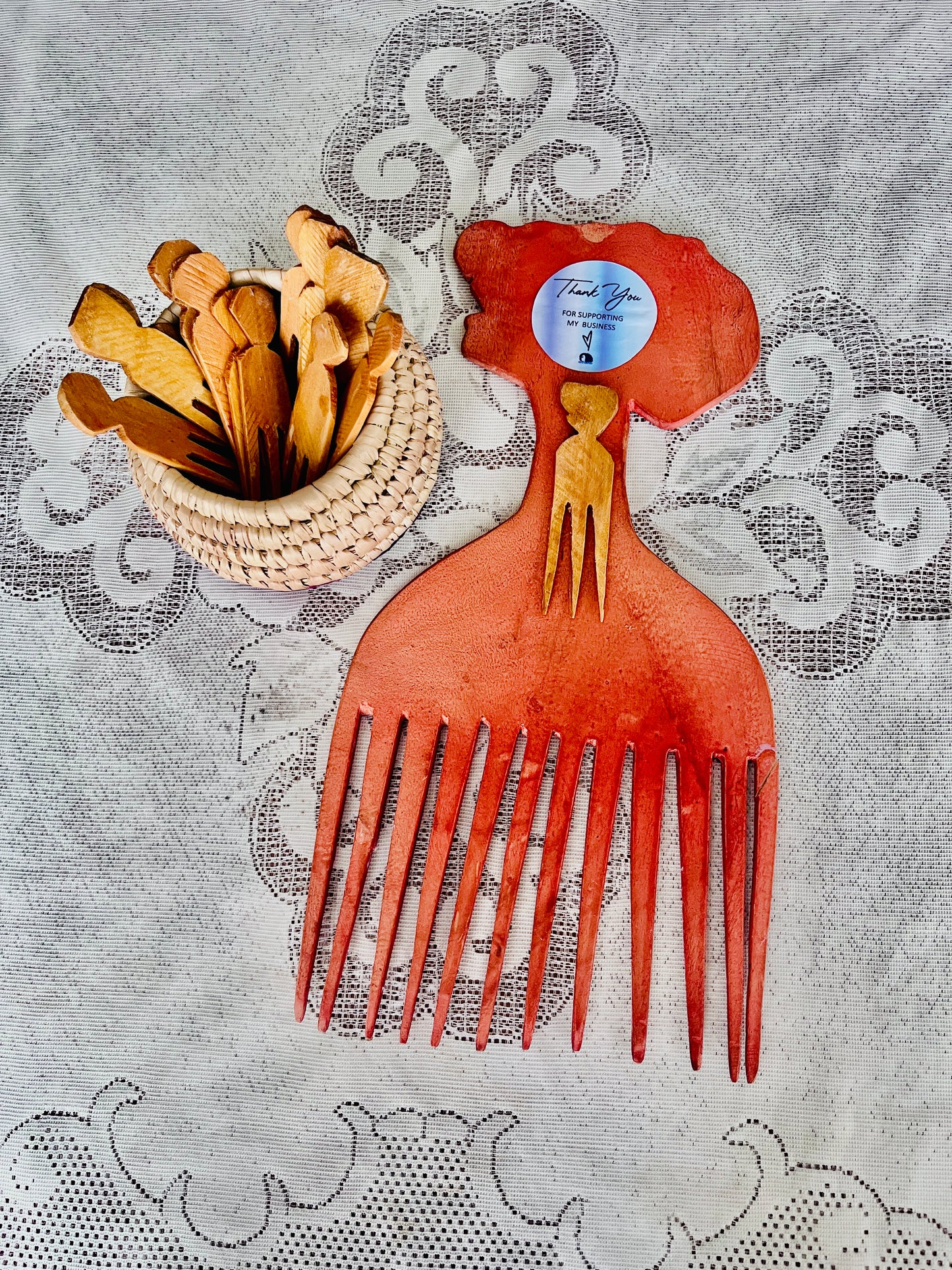 Ilarun African Three Tail Afro Parting Comb