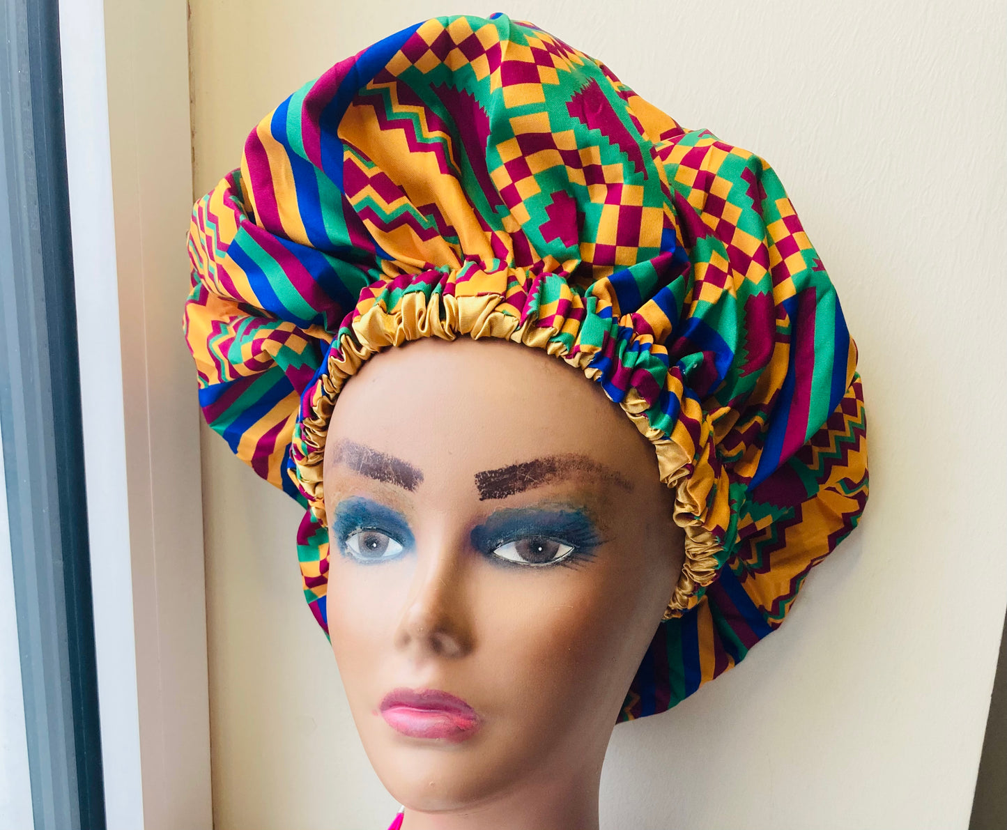 Adult Ankara Bonnet X Silky Texture - Afro Tee Hair
