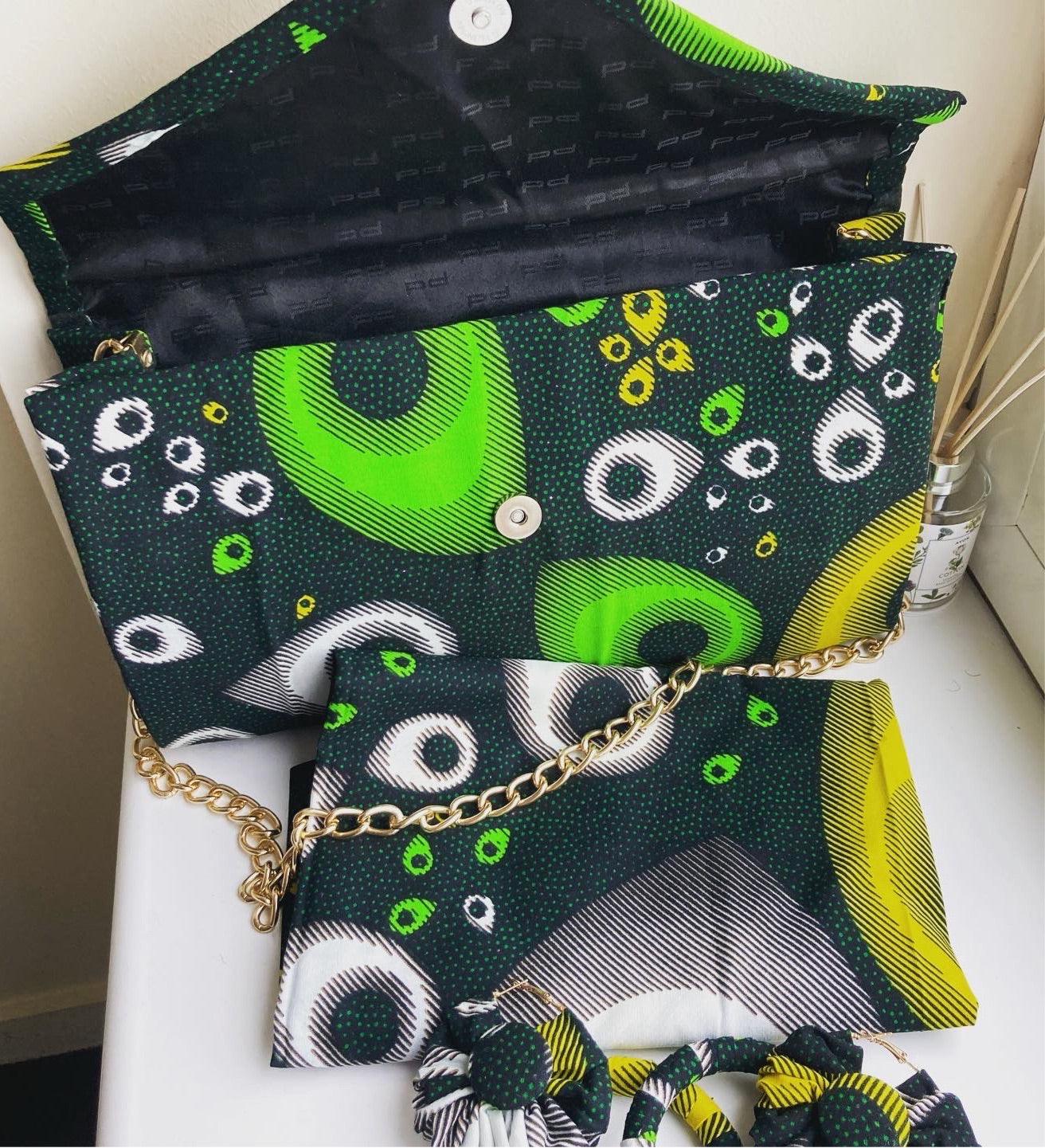 Premium Ankara Bag Set with Earrings - Afro Tee Hair