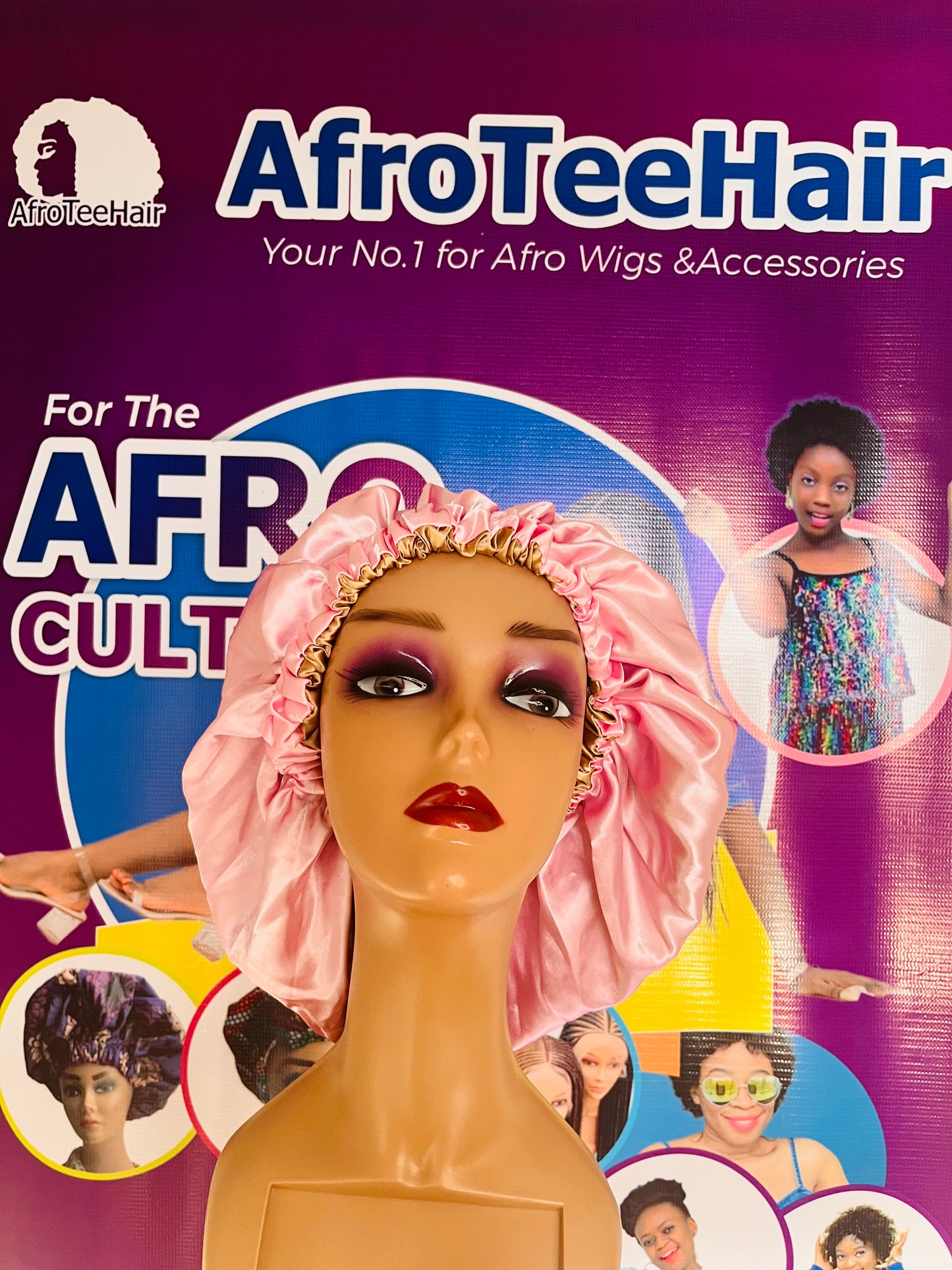 Adult Ankara Bonnet X Silky Texture - Afro Tee Hair