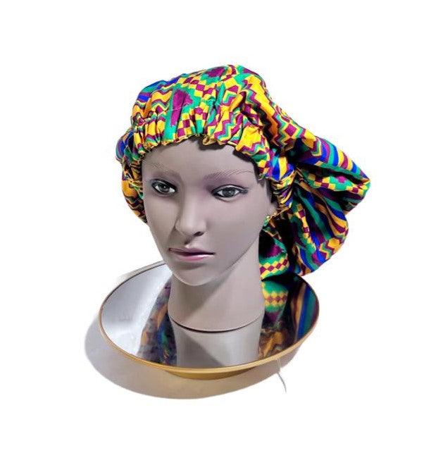 Adult Ankara Bonnet X Silky Texture - Afro Tee Hair