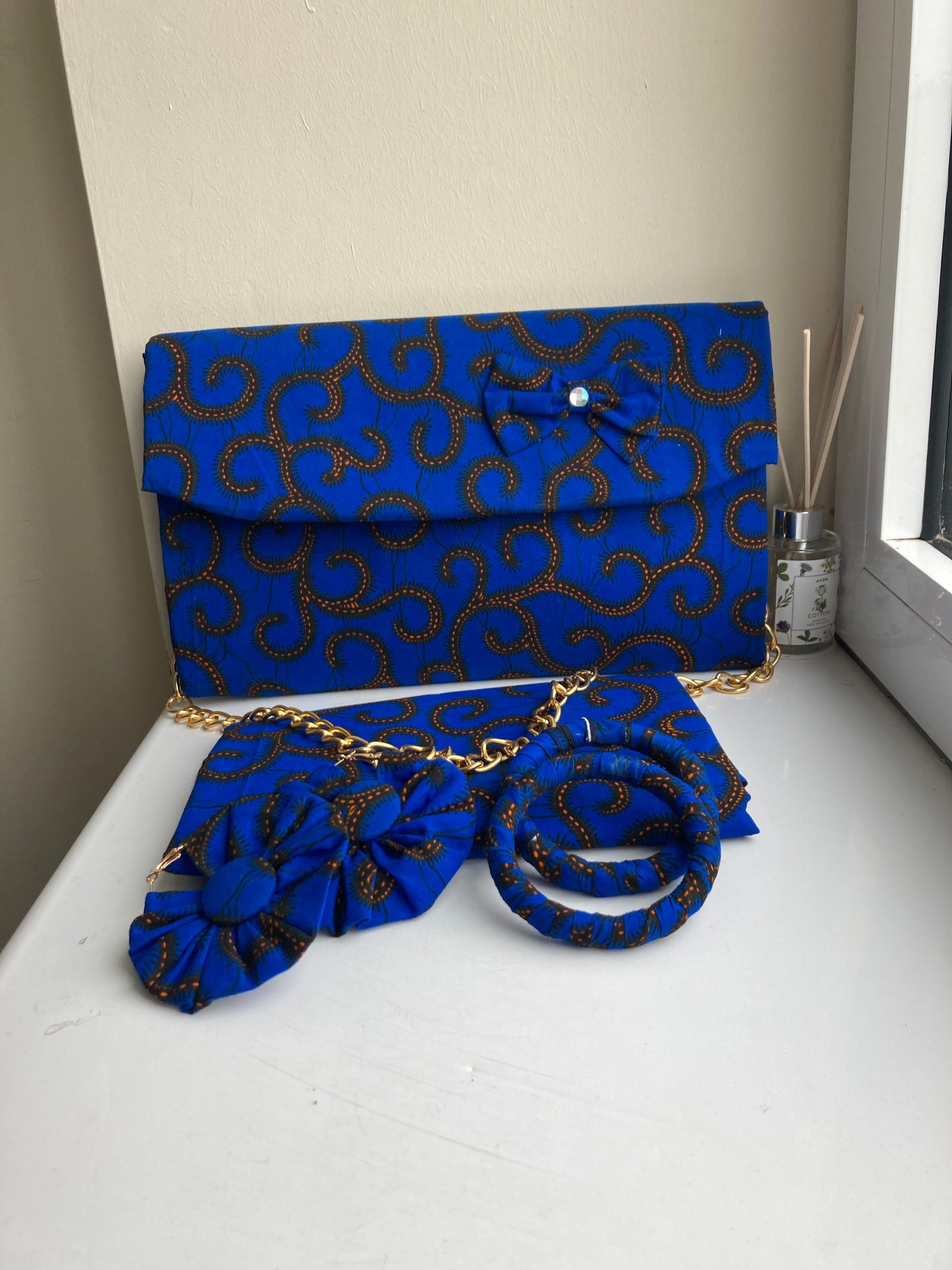 Premium Ankara Bag Set with Earrings